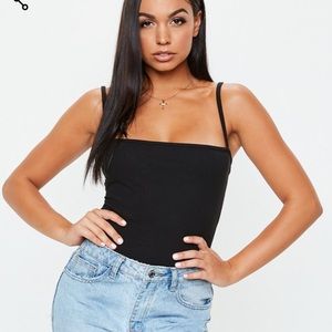 Straight Neck Rib Bodysuit